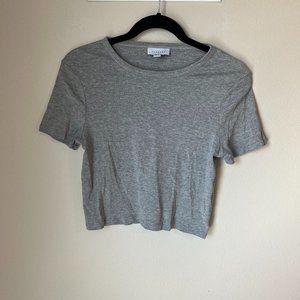 Topshop Grey Everyday Crop Crewneck Tee